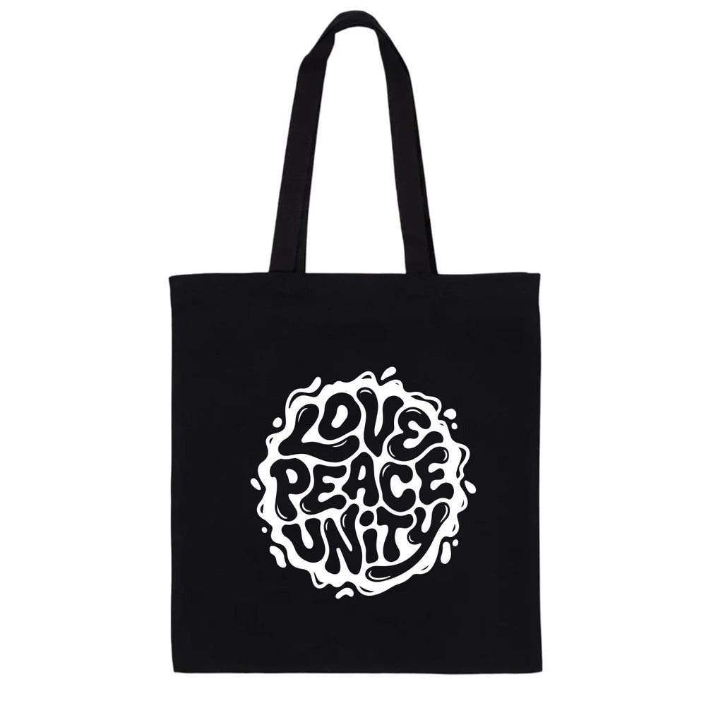 LOVE PEACE & UNITY TOTE mono