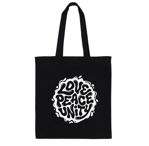 LOVE PEACE & UNITY TOTE mono